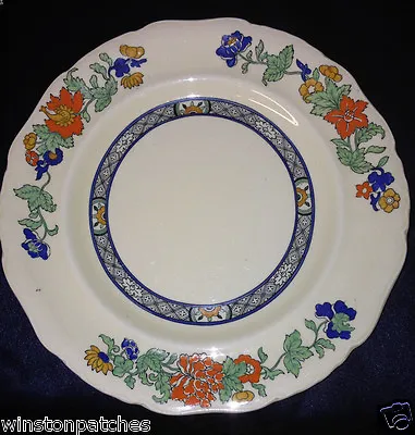 Buy Masons C2344 8  Salad Plate Scalloped Orange And Blue Flowers England C2377 • 27.50£