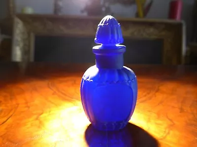 Buy Vintage Cobalt Blue Perfume Bottle Bristol Glass Or Similar With Glass Stopper • 4.99£