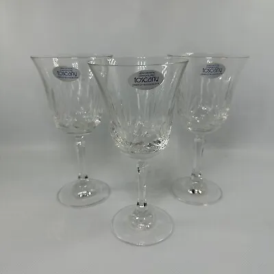Buy Toscany Set Of 3 Wine Glasses Crystal Oxford Hand Cut Glasses (NEW) • 16.12£