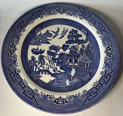 Buy Churchill  England  Blue Willow  10.5  Dinner Plate Beautiful Oriental Scene • 12.94£