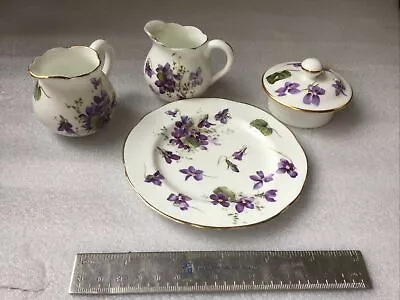 Buy Hammersley Victorian Violets Tea Pot Lid 2 Small Jugs And Dish • 14.99£