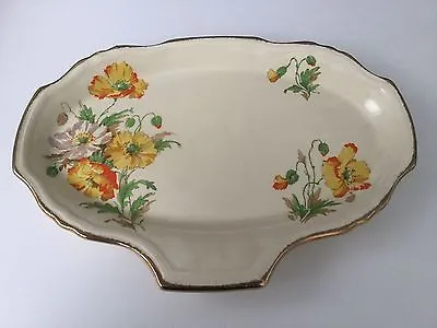 Buy Vintage Alfred Meakin England Orange/yellow Flower Small Serving Platter  • 20£