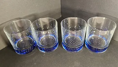 Buy Set Of 3 Cocktail Glasses With Cobalt Blue And Controlled Bubbles • 40.80£