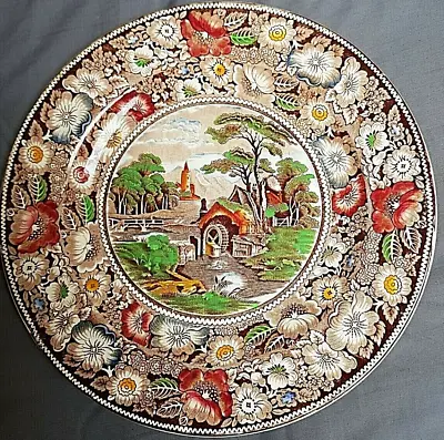 Buy W R Midwinter, Large Wall Plate, Rural England, Waterwheel And Mill Picture, • 5£