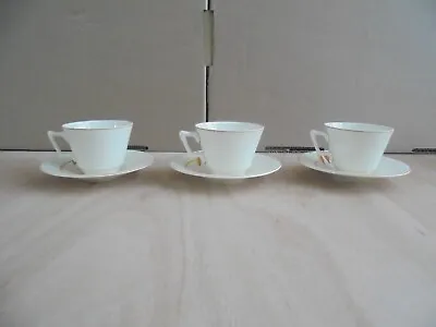 Buy 3 X Crown Ducal Art Deco Tea Cups And Saucers - Pattern Unknown. • 5£