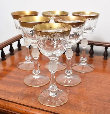 Buy Very Fine Set Antique Vintage Bohemian Crystal Glass Wine Glasses Poss Moser • 55£