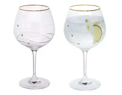 Buy Dartington Glitz Gold Copa Pair - Set Of 2 Gin Glasses Gift Boxed • 40.80£