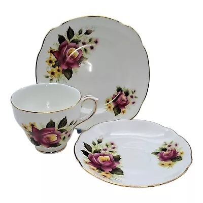 Buy Duchess Floral Pattern Trio Cup Saucer And Small Plate Vintage Bone China  • 8.99£