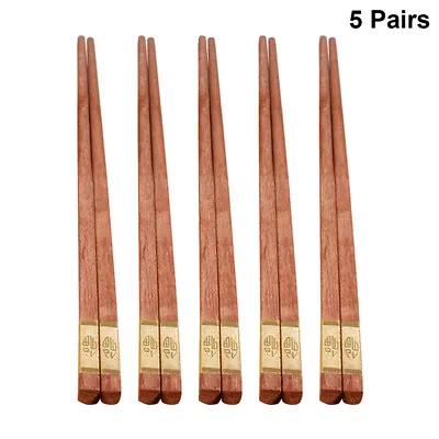Buy  5 Pairs Tableware Chinese Food Wood Chopsticks Red Sandalwood • 9.97£