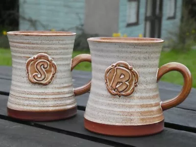 Buy S & R Initials Studio Pottery Swirl Mugs Hand Thrown York Rose England • 12.95£