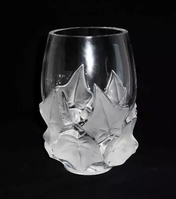 Buy Lalique French Crystal HEDERA Frosted Ivy Leaves Vase, 7  Tall • 341.53£
