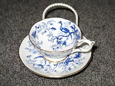 Buy Coalport England Bone China Tea / Coffee Cup & Saucer Blue 9252 • 14.23£