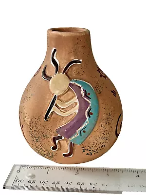 Buy Tesa By Maack Vtg Southwest Vase Hand Painted Embossed Kokopelli Clay Pottery • 20.18£