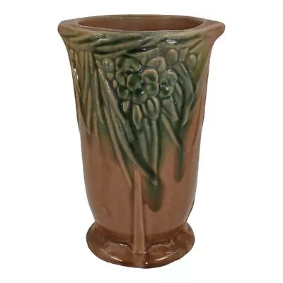 Buy McCoy 1930s Vintage Art Pottery Leaves And Berries Brown Green Ceramic Vase 83 • 72.04£