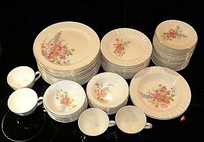Buy 1940's MCM Edwin Knowles  Spring Bouquet  Semi-Vitreous Dinnerware. Made In USA • 6.63£