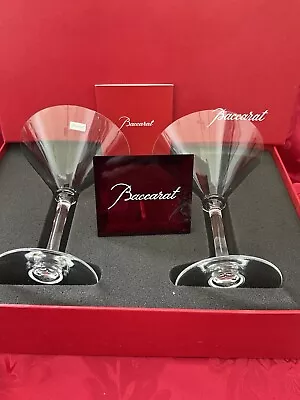Buy NIB FLAWLESS Unique BACCARAT France 2 Glass PERFECTION Crystal MARTINI COCKTAILS • 526£