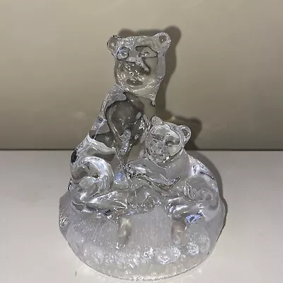 Buy RCR 24%Crystal Bear With Cub Glass Figurine Lead Crystal Made In Italy H 14Cm • 15.99£