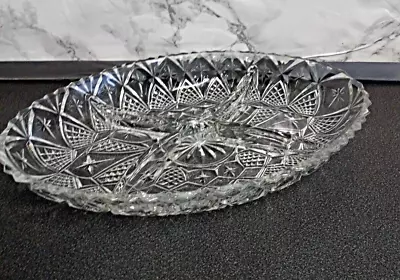 Buy French Cut Glass 4 Sectioned  Serving Dish • 7.99£