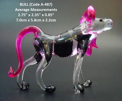 Buy Glass COW Glass BULL Glass BUFFALO Colourful Glass Animal Figure Glass Ornament • 6.18£