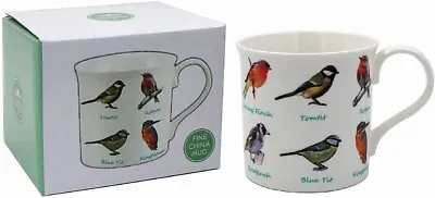 Buy Bird Mug Fine China Mug - Garden Motive Boxed Gift Present Blue Tit Robin  • 8.21£