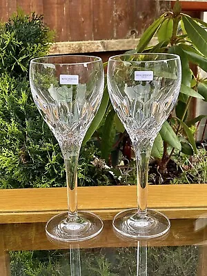 Buy Royal Doulton Crystal Pair Of Highclere Cut 22cm Wine Goblet Glasses - New • 49.99£