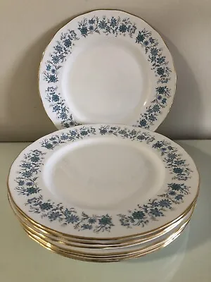 Buy Colclough Braganza Dinner Plates X 8- Blue Flower Pattern • 30£