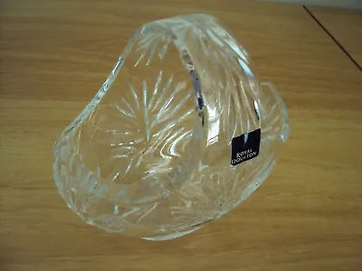 Buy A Royal Doulton Crystal Cut Glass Basket With Original Label • 3£