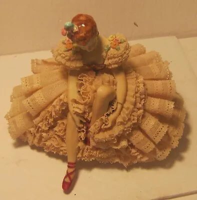 Buy GORGEOUS Irish Dresden Porcelain Figurine PRIMA BALLERINA W Lacy Dress!! NR!! • 33.21£