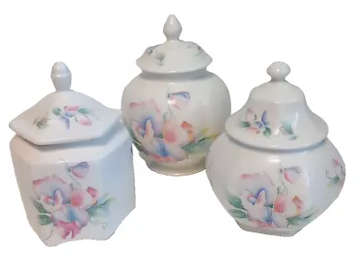 Buy Set Of 3 Aynsley Little Sweetheart Fine Bone China Lidded Jars In Various Styles • 15£