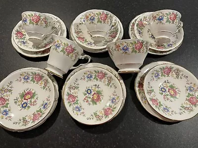 Buy Vintage Royal Stafford Rochester China, Tea Set 17 Pieces 3 Trios Milk Sugar • 13.50£