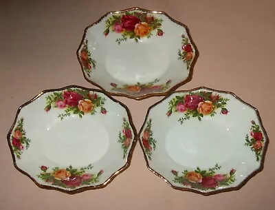 Buy Royal Albert Old Country Roses 3 X 12-sided Small Dishes, English First Quality • 14.95£