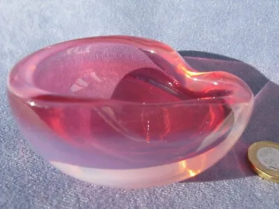 Buy Archimede Seguso Murano Vintage Art Glass Opalescent Pink Geode Bowl • 40£