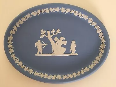 Buy Vintage Wedgewood Jasperware Oval Plate Dish Cupid • 7£