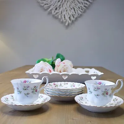 Buy ROYAL ALBERT  - WINSOME - 2 Cups & 6 Saucers - Pink+Green  • 20£