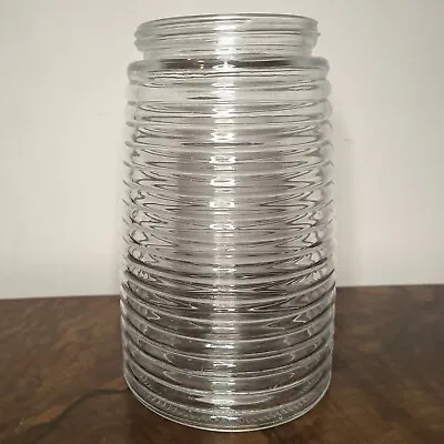 Buy Vintage Glass Vase Beehive Shape Ribbed Textured 20 Cm 8 In High • 9.95£
