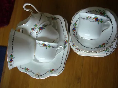 Buy Vintage Tuscan Kingfisher Birds Tea Set Plates Cups Saucers Sugar Bowl Milk Jug • 17£