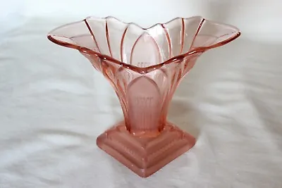 Buy Art Deco Pink Glass 'Greta' Vase By Walther • 24.99£