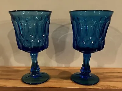 Buy Set Of  2 Vintage Noritake Perspective Cobalt Blue Glass Wine Water 6.5  Goblet • 18.99£