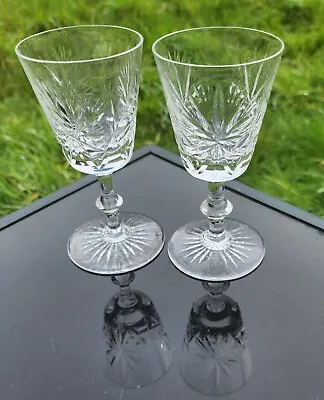 Buy EDINBURGH CRYSTAL 'STAR OF EDINBURGH' PATTERN  2 X SHERRY GLASSES OLDER STAMP • 30£