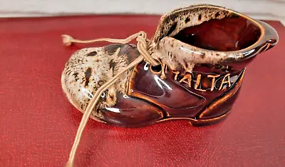 Buy Vintage Souvenir Treacle Glaze  Boot Made In MALTA • 7.99£