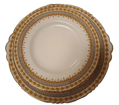 Buy John Maddock & Sons Royal Vitreous Cake Plate & Side Plates X 6 ' Conway' • 17.99£