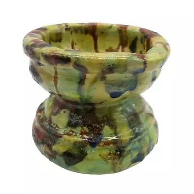 Buy Vintage, Handmade Green Camo Clay Pottery Bowl Vase Jar Camouflage Retro Signed • 19.29£