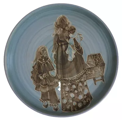 Buy Charger Plate Wimborne Pottery Vintage Sgraffito Teal Green Grey 1970 Retro 33cm • 19.99£