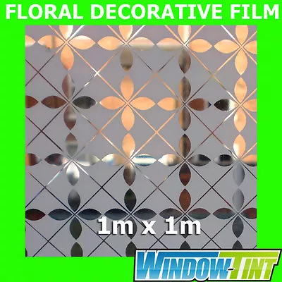 Buy FLORAL DECORATIVE PRIVACY HOME WINDOW FILM - 1m X 1m Roll • 7.99£
