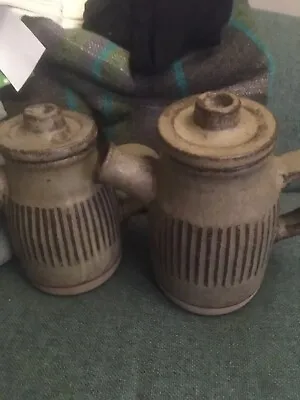 Buy Vintage Tremar UK Cornwall Studio Pottery Stoneware Coffee Pots X 2 • 15£