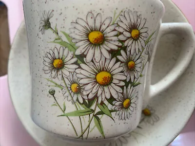 Buy Kernewek Pottery Daisy Design 2 Cups & Saucers Used Has Display On Unit • 10£