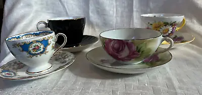 Buy 4 Tea Cups Foley China Broadway Nippon Hand Painted England Aynsley Rosina • 43.21£