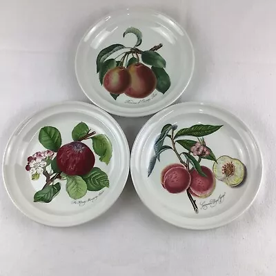 Buy Portmeirion Pomona 3 Side Plates 19cm White Fruit Design Pear Apple Peach Snack • 36.95£
