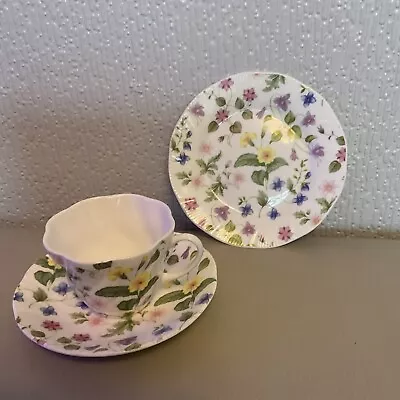 Buy Queens ~ “Country Meadow” ~ 3 Piece Tea Trio - Cup, Saucer & Plate ~ Perfect • 10£