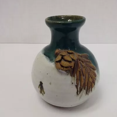 Buy Durango Pottery Vase Donna Rowe 3D Pinecone White Green Small Bud Vase 4  Signed • 23.97£